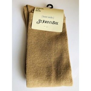 St. John's Bay Socks Womens Knee Long Tall Boot Socks Size 4-10 NWT -Honey Khaki